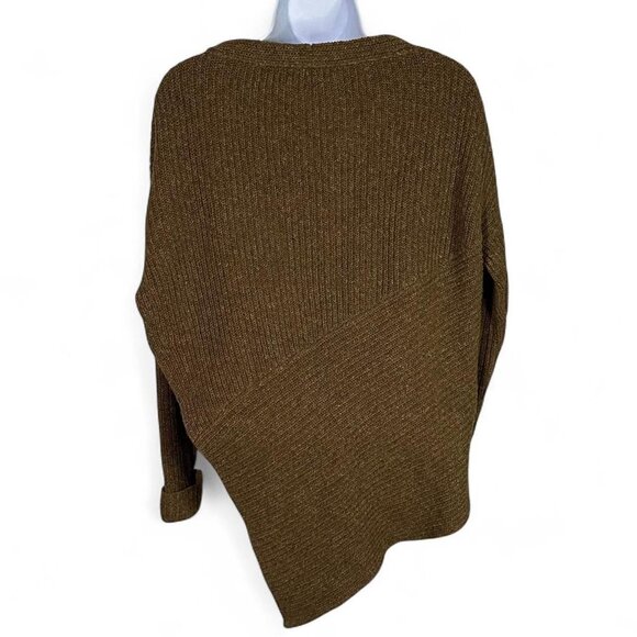 Brochu Walker Thandee Asymmetrical Wool Blend Sweater in Forest Green - Picture 8 of 8